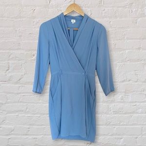 Wilfred Aritzia Franca Wrap Dress Light Periwinkle Blue